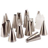 Professional 17-Piece Cake Decorating Tip Set By FancyBakers - Kit Includes 16 Of The Most Popular Stainless Steel... N8