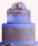 Anyana 2pcs Jewelry Lace Silicone Mould Sugar Craft Wedding Cake Decorating icing mold