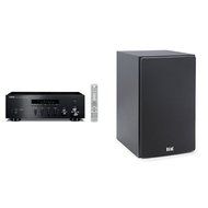 Yamaha R-S300BL Stereo Receiver (Black) with a pair of ELAC B5 Debut Series 5.25" Bookshelf Speakers by Andrew...