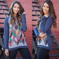 Hooded Pullover Tops,Morecome Womens Geometry Printing Hoodie Sweatshirt