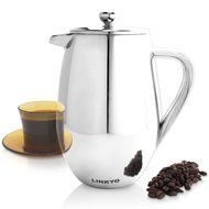 LINKYO French Coffee Press - Stainless Steel Coffee Maker 34oz, 1L N2