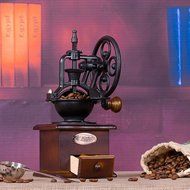 XHHOME Vintage Style(1880s) Manual Coffee Grinder Hand-crank Roller Drive, Ceramic Burr Core, Beech Wood Case,... N4