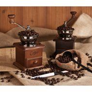 Manual Wooden Coffee Mill Grinder Vintage Style Coffee Bean Grinder with Drawer N2