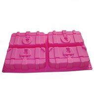 X-Haibei 4-cavity Treasure Chest Suitcase Cake Muffin Soap Ice Creams Silicone Mould