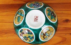 Kutani Pottery Rice Bowl 6 type of Japanese style Tree pattern BI-8 From Japan N2