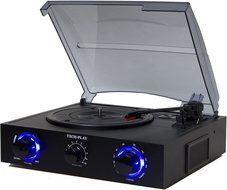 TechPlay TCP2-KIT BK, 3 Speed turntable with pitch control, powerful Bluetooth 2.1 speaker system with deep bass...