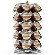 K Cup Holder,Oak Leaf Coffee Storage Spinning Carousel Organizer for Keurig K-Cups - 35 Pod, Electroplated