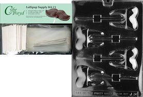 Cybrtrayd J034 Tooth Lolly Chocolate Candy Mold with Exclusive Cybrtrayd Copyrighted Chocolate Molding Instructions