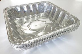 Disposable/reusable Square Poultry Roasting Pan-10 3/8" X 10 3/8" X 2 3/8" (50)