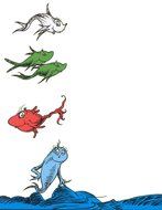 Dr Seuss One Fish Two Fish Red Fish Blue Fish Edible Image Photo Sugar Frosting Icing Cake Topper Sheet Personalized... N2