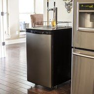 Edgestar Ultra Low Temp Home Brew Dual Tap Kegerator with Kegs - Black and Stainless Steel
