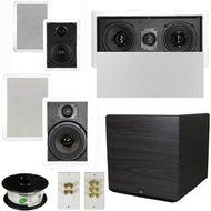 Theater Solutions 5.1 Home Theater 4 Speaker Set with Center, 15" Powered Sub and More TS5W6WL51SET8