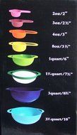 8-Piece Multi-Color Mixing Bowl Set