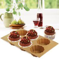 Astra Gourmet Silicone Muffin Pan 6-Cup Flower Shape Brioche Mold for Homemade Tart, Bundt, Cake, Cheesecake,...