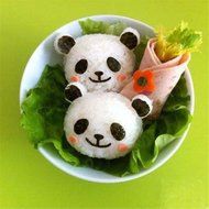 Funny Panda Shape Sushi Maker Rice Ball Onigiri Mold Mould + Nori Punch DIY Bento