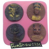 Funshowcase Antique Egypt Coins Inspired Chocolate Candy Silicone Mold for Cake Decorate, Crafting