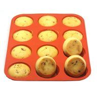 12 Cup Muffin &amp; Cupcake Baking Pan / Nonstick / Microwave Safe / Silicone N6