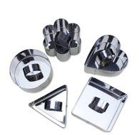 5pcs/set Stainless Steel Small Mousse Ring Cheese Cake Cookie Cutter Mold Food Rings Baking Mold Set 5 Shapes