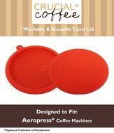 Travel Cap Lid / Brewing Grip Fits Aerobie Aeropress Coffee & Espresso Maker, Red Silicone Designed & Engineered...