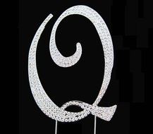 Perfectmaze Rhinestone Cake Toppers Collection Wedding Anniversary Cake Decoration (J) N6
