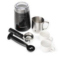 7 Pc All-In-One Espresso Machine Bundle Set, 15 Bar Pump - (INCLUDES: Electric Coffee Bean Grinder, Portafilter... N5