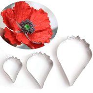 Ubaker Cake Decorating Gumpaste Flowers Set of 3 Poppy Petal Cutter Kit for Cake Cupcake Topper Decoration Stainless... N5