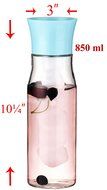 850ml Glass Cooling Ice/Fruit Tube Pitcher / Drip-Free Carafe with Automatic Flip-Top Lid / Non-Diluting Cooling... N3