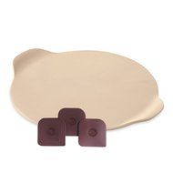 Pampered Chef Large Round Stone with Handles Bundled with Set of 3 Pampered Chef Brown Nylon Pan Scrapers N2