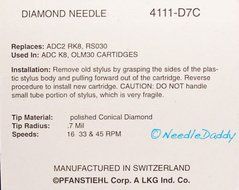 BRAND NEW REPLACEMENT STYLUS FOR QLM 30 MKIII NEEDLE PLUS MANY CARTRIDGES N4