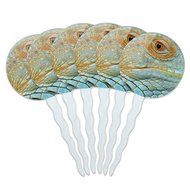 Set of 6 Cupcake Picks Toppers Decoration Reptiles Lizards Snakes Frogs - Marbled Reed Frog N13