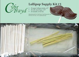 Cybrtrayd 45StK25G 4.5-Inch Lollipop Supply Bundle, Includes 25 4.5-Inch Sticks, 25 Gold Twist Ties, 25 Treat...