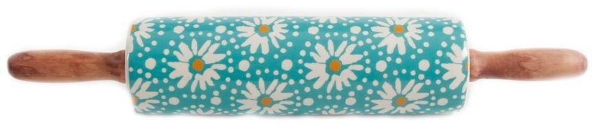 The Pioneer Woman Flea Market Floral Decal Rolling Pin with Wood Handle N4