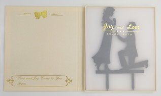 LOVENJOY with Gift Box Marry Me Groom Proposal to Bride Silhouette Wedding Cake Topper (5-inch, Black) N17