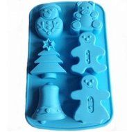 Wocuz 6 Cavities Christmas Bell Sknowman Tree Silicone Cake Baking Mold Cake Pan Muffin Cups Handmade Soap Moulds...