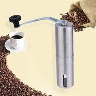 bravolotus Stainless Steel Hand Manual Coffee Bean Grinder Mill Kitchen Grinding Silver Home Tool