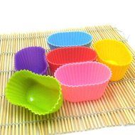 High Quality Oval Shape Soft Silicone Mould Candy Muffin Cup Cake Baking Mold Tool Cakecup Tools