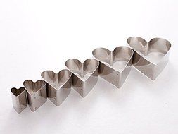 Heart Shape Leaf Steel Cookie Cake Cutter 1? deep set of 6 - Decorating tool N3