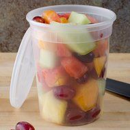 SunnyCare&reg; 32 oz.Microwavable Translucent Plastic Deli Container with Lid -(Case of 250) N5