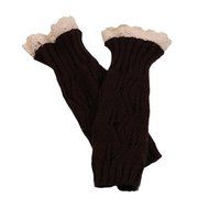 Morecome Fashion Women GirlHollow Out Lace Knitted Gloves (Black) N11