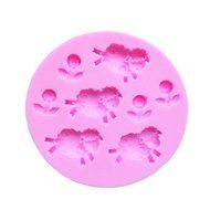 Pretty Sheep Flowers Cake Decoration Fondant Silicone Mold Mould