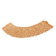SODIAL(R)50 pcs Filigree Vintage Cupcake Wrappers Wraps Cases - Wedding, Birthday, UK seller(Orange) N3