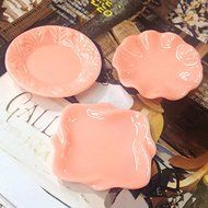 Resin Pink Plate Round /Wave/ Square Cute Miniature Plates Flatback Cabochon Scrapbook Fit Phone Embellishment...