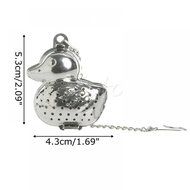 GOOTRADES Duck Shape Stainless Steel Leaf Tea Infuser Filter Strainer Chain Ball Spoon N4