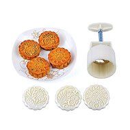 LMS Party Moon Cake Mold - 12 Stamps and 4 Sets - Mid Autumn Festival DIY Decoration - 50g/100g - White N3
