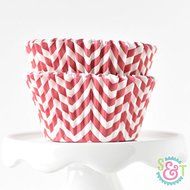 Chevron Navy BakeBright Greaseproof Cupcake Liners N7