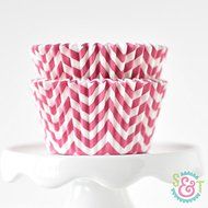Chevron Navy BakeBright Greaseproof Cupcake Liners N8