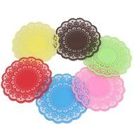 Dianoo Sweet Vintage Translucent Hollow Lace Coasters, High Quality Anti-scald Cup Coasters, 12PCS (Six Colors... N2