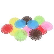Dianoo Sweet Vintage Translucent Hollow Lace Coasters, High Quality Anti-scald Cup Coasters, 12PCS (Six Colors... N3
