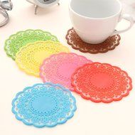Dianoo Sweet Vintage Translucent Hollow Lace Coasters, High Quality Anti-scald Cup Coasters, 12PCS (Six Colors... N4
