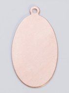 Copper Oval with Ring, 24 Gauge, 1-1/8 By 5/8 Inch, Pack Of 6